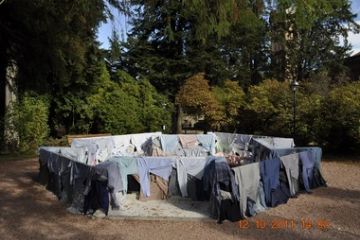 Installazione artistica sulla fontana